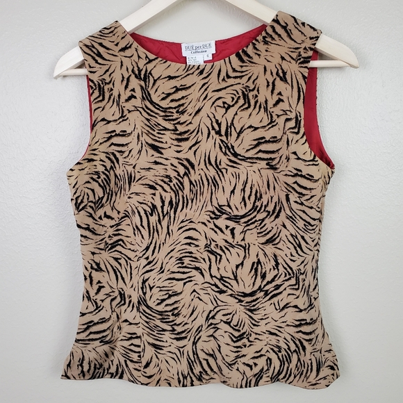 due per due Tops - Due per Due silk blend animal print sleeveless top